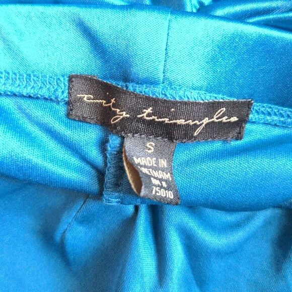 Vintage Y2K Mini Dress Strapless City Triangles Trashy Bejeweled Party Blue S - Picture 8 of 15